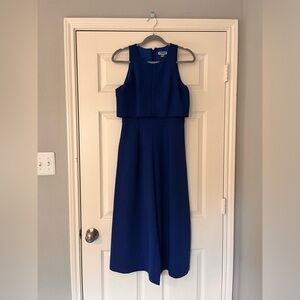 Wide leg cropped jumpsuit, Royal Blue